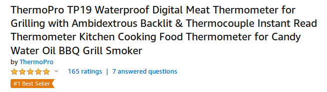  ThermoPro TP19 Waterproof Digital Meat Thermometer for Grilling  with Ambidextrous Backlit & Thermocouple Instant Read Thermometer Kitchen  Cooking Food Thermometer for Candy Water Oil BBQ Grill Smoker: Home &  Kitchen